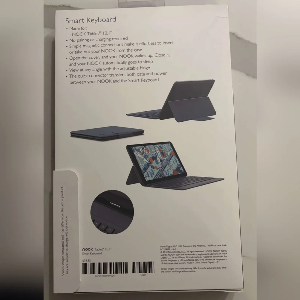 Nook Smart Keyboard -Made for: NOOK Tablet 10.1”